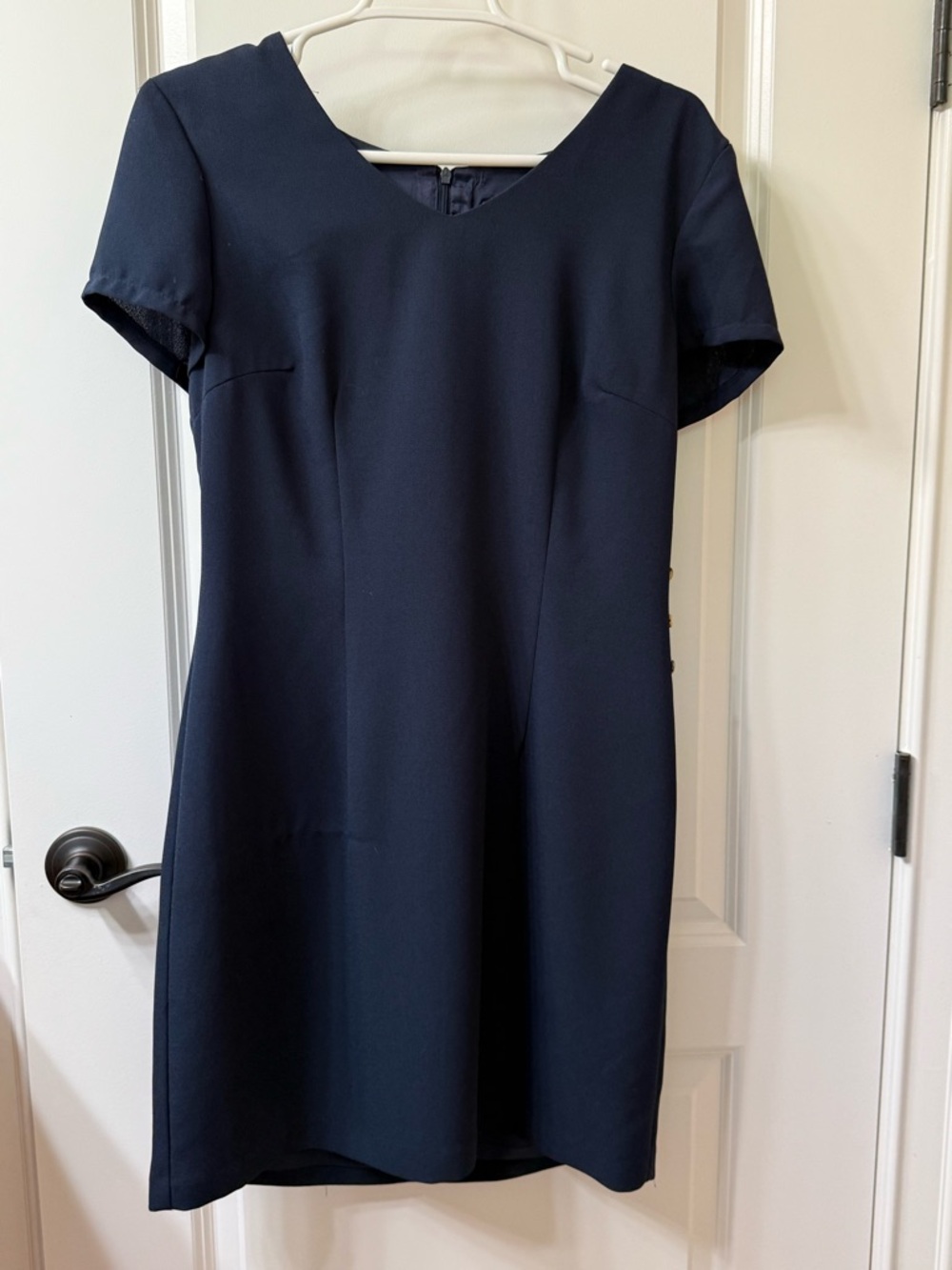 CDC Navy Short-Sleeve Scoop Neck Dress Size 10